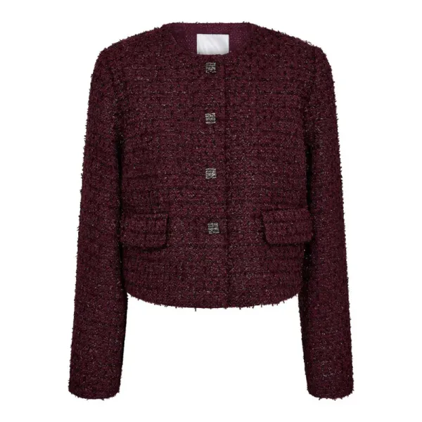 Peach Boucle Jacket Plum 30357