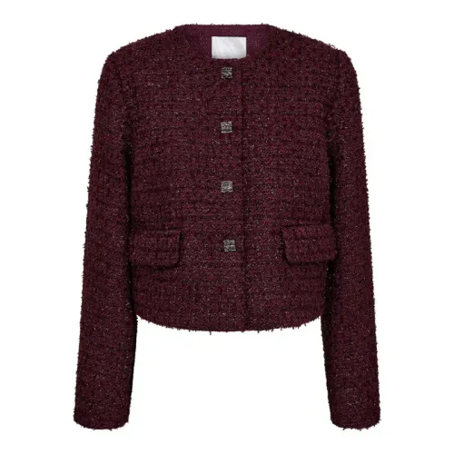 Peach Boucle Jacket Plum 30357
