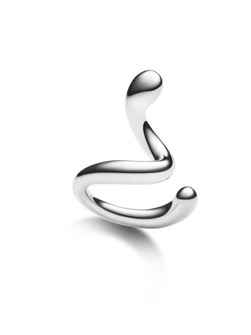 Coil Whirl Ear Cuff - Silver