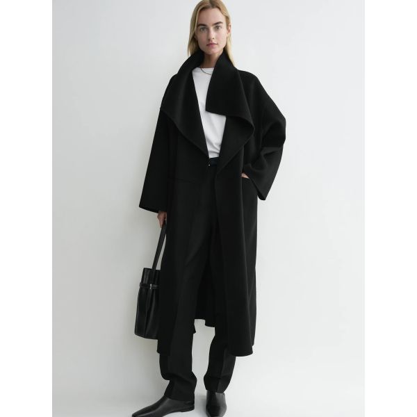 Signature Wool Cashmere Coat Black