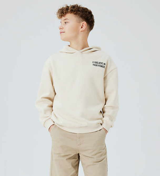 NKMOsvild hettegenser, beige - Image 1