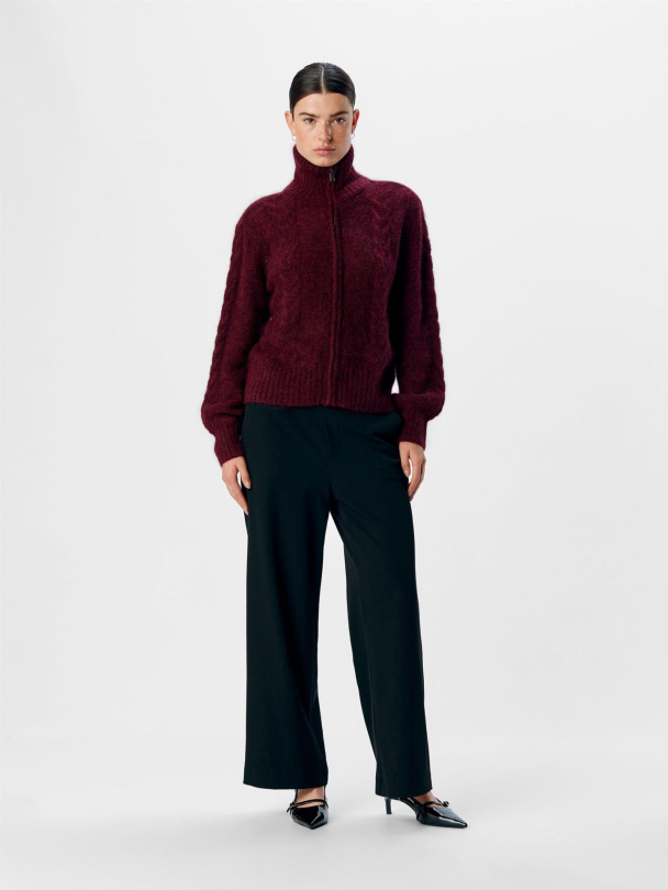 OBJNete cardigan, burgunder - Image 3
