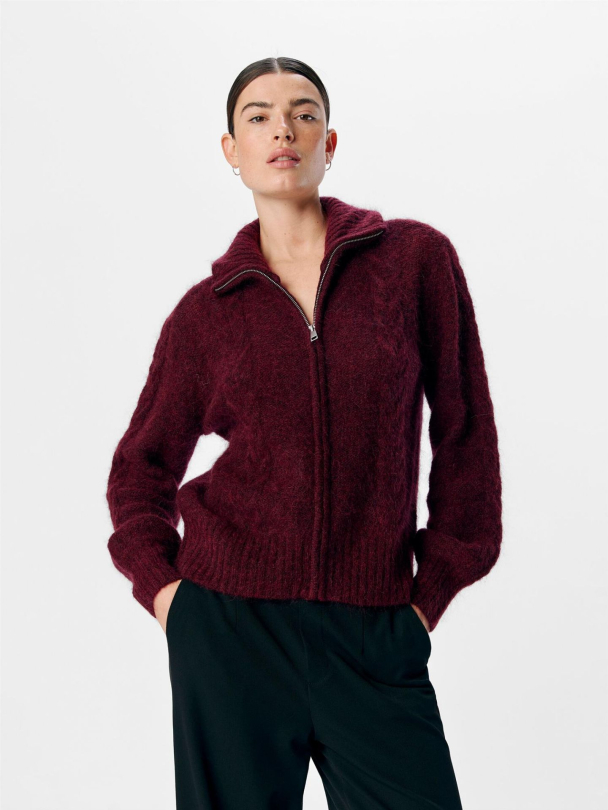 OBJNete cardigan, burgunder - Image 4