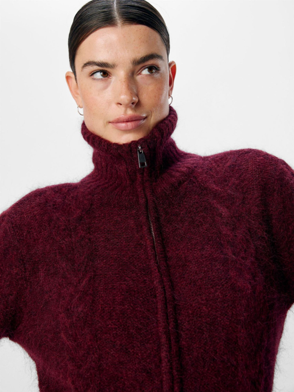 OBJNete cardigan, burgunder - Image 1