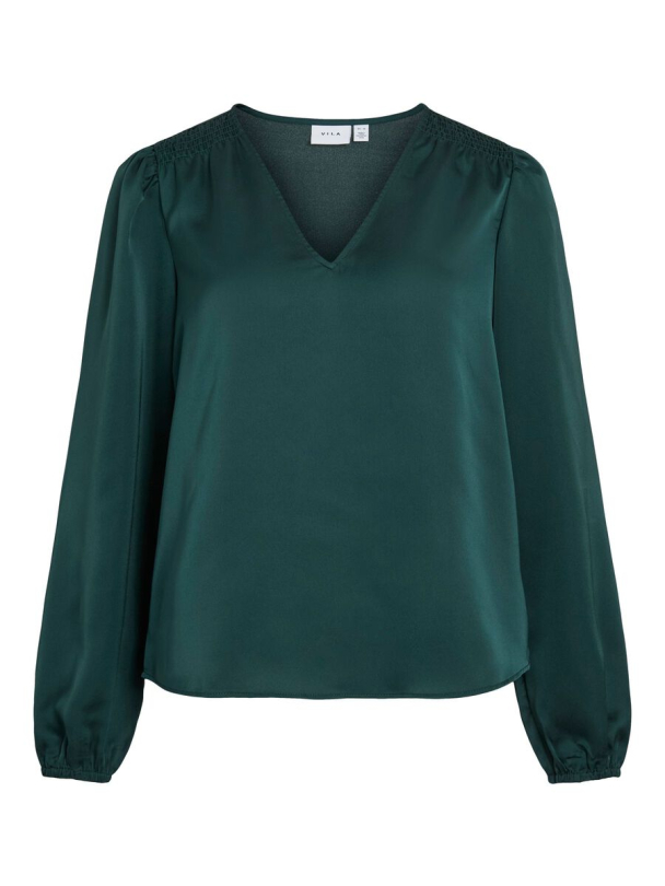 VIEllette langermet bluse, grønn - Image 4