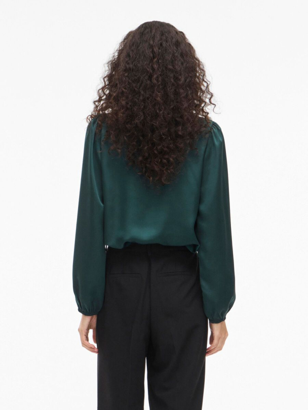 VIEllette langermet bluse, grønn - Image 5