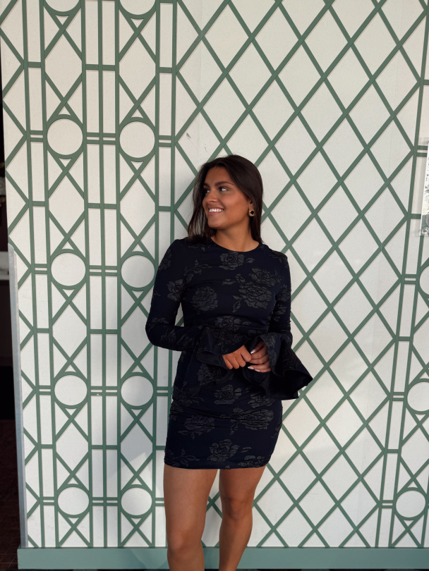 Jacquard Mini Dress - Captain Dark Blue - Image 4