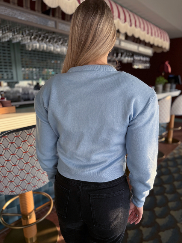 Firm Knit Cardigan - Hydrangea/Blue - Image 5