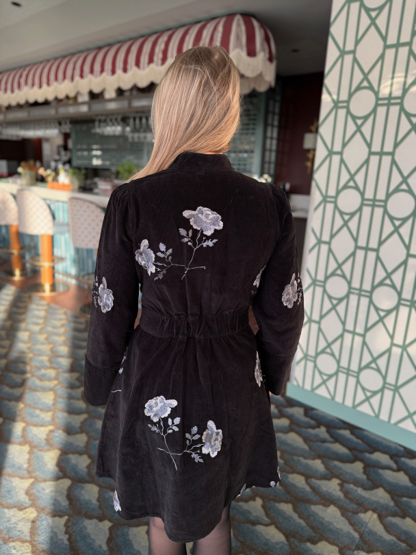 Cord Mini Dress - Black  - Image 5
