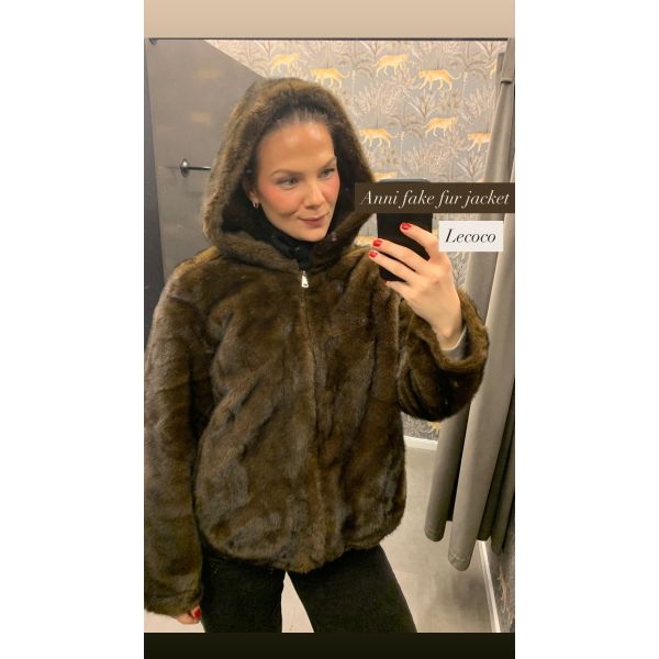 Anni Fake Fur Jacket Brown