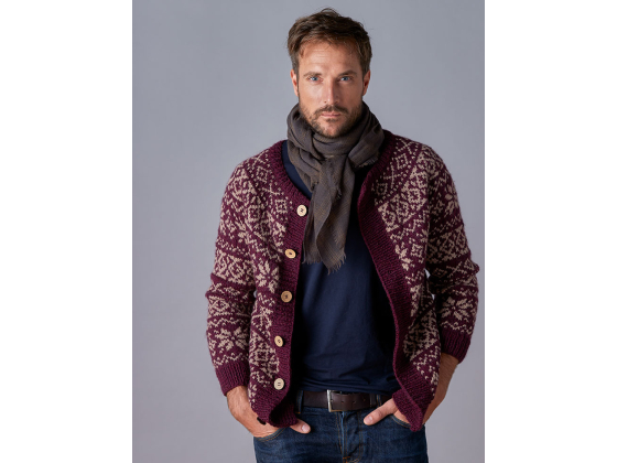 159-24 Mønstret herrekofte