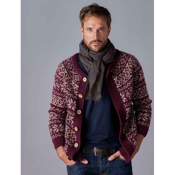 159-24 Mønstret herrekofte