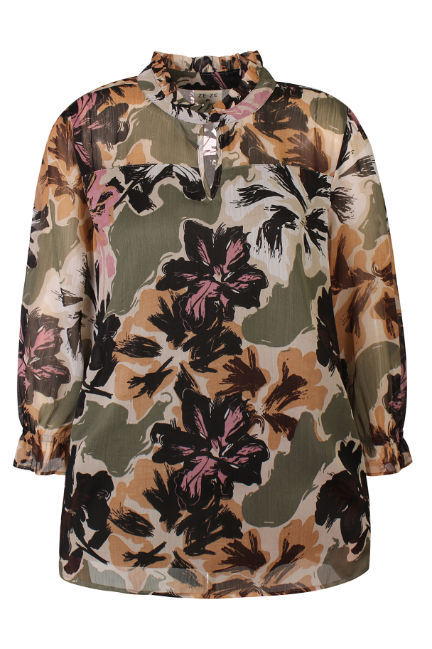 Ze-Ze Clio bluse med 3/4-dels arm - Image 3