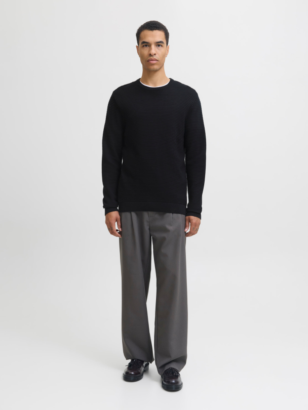 JJOTTO KNIT CREW NECK AW25 SN black - Image 2