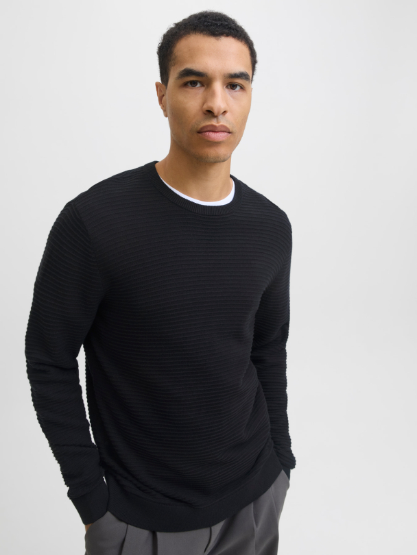 JJOTTO KNIT CREW NECK AW25 SN black - Image 3