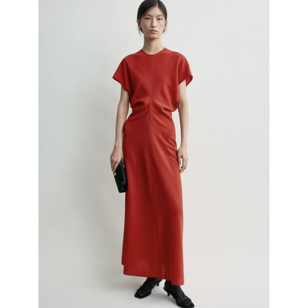 Slouch Waist Wool Dress Poppy