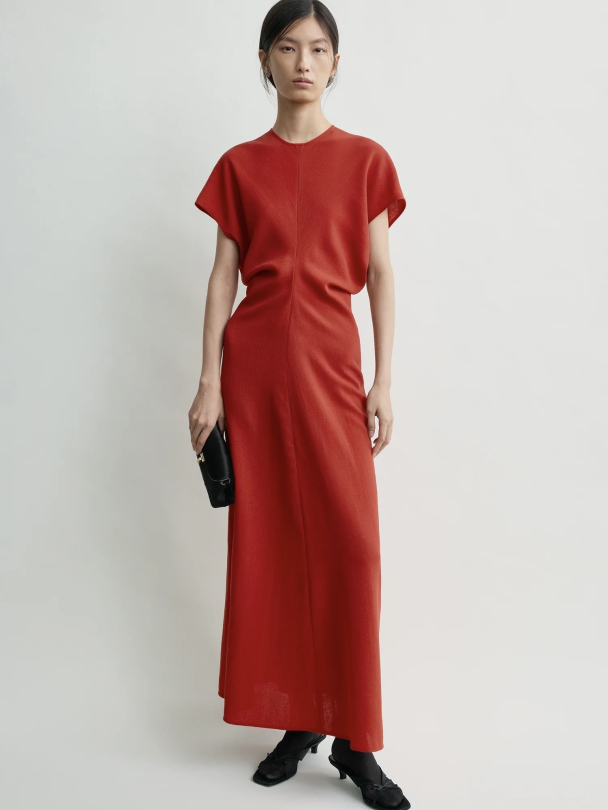 Slouch Waist Wool Dress Poppy - Image 1