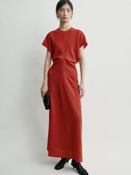 Slouch Waist Wool Dress Poppy