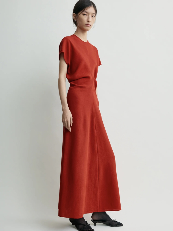 Slouch Waist Wool Dress Poppy - Image 2