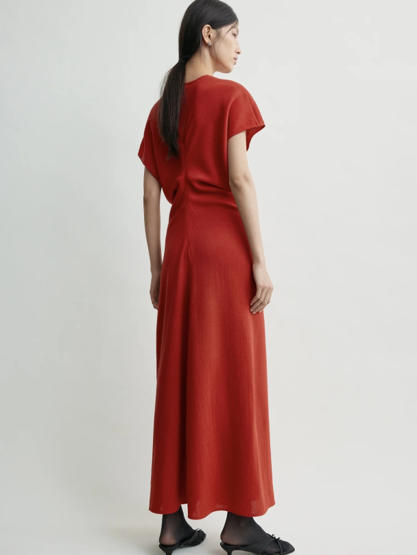 Slouch Waist Wool Dress Poppy - Image 3