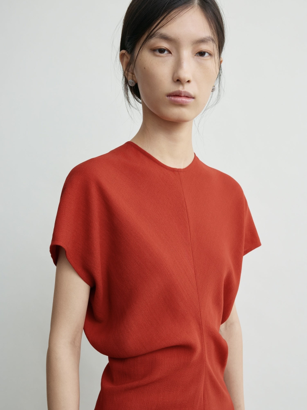 Slouch Waist Wool Dress Poppy - Image 5