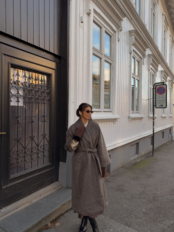Ida Sleeve Wool Blend Coat - Birch/Delicio - Image 3
