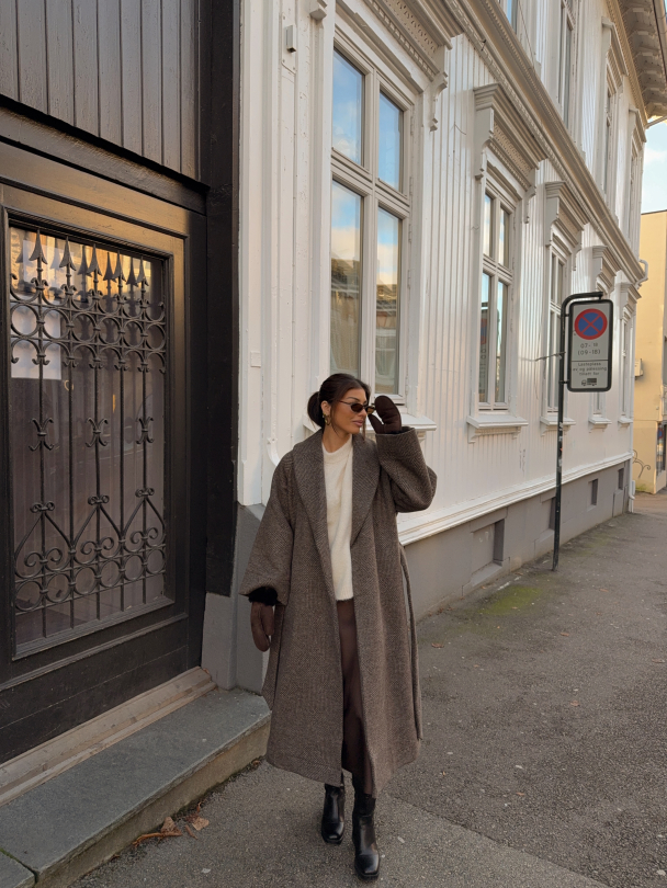 Ida Sleeve Wool Blend Coat - Birch/Delicio - Image 4