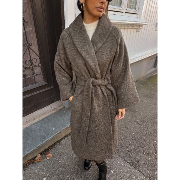 Ida Sleeve Wool Blend Coat - Birch/Delicio