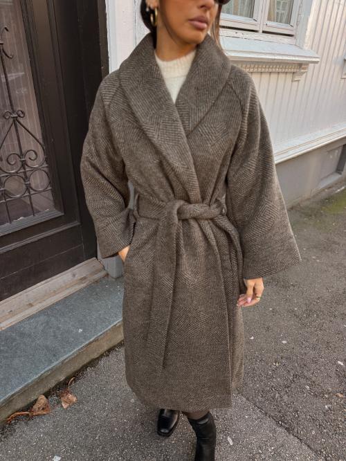 Ida Sleeve Wool Blend Coat - Birch/Delicio