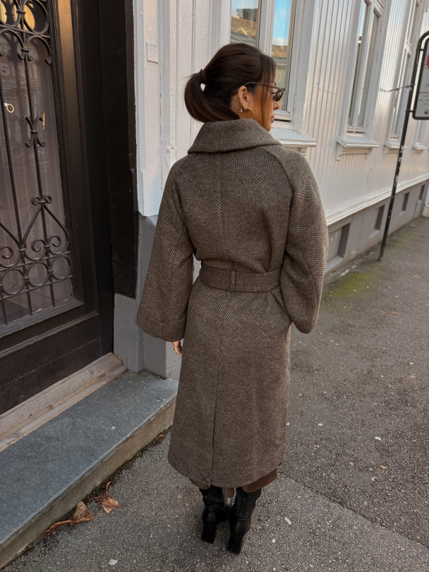 Ida Sleeve Wool Blend Coat - Birch/Delicio - Image 7