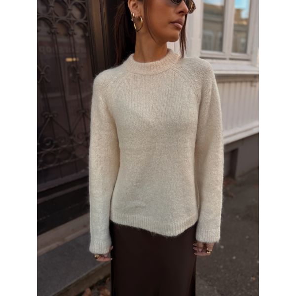 Gabella Knit Bow O-Neck - Birch 