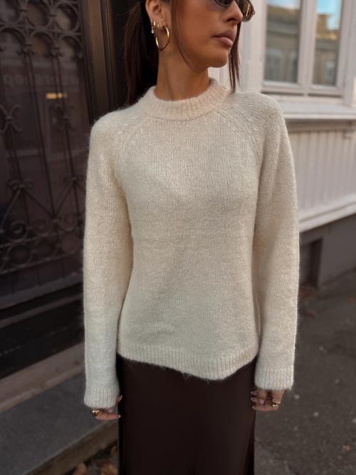 Gabella Knit Bow O-Neck - Birch 