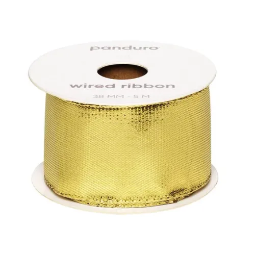 Gullfarget satengbånd med stålkant