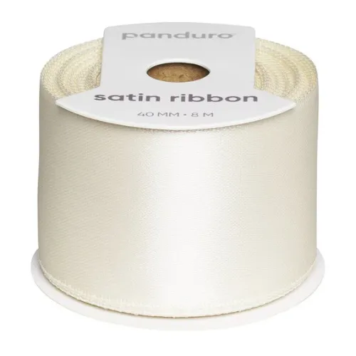 Kremfarget satengbånd