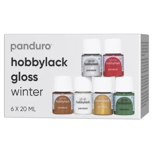 Hobbylakk gloss 6×20 ml Winter – 6 blanke farger
