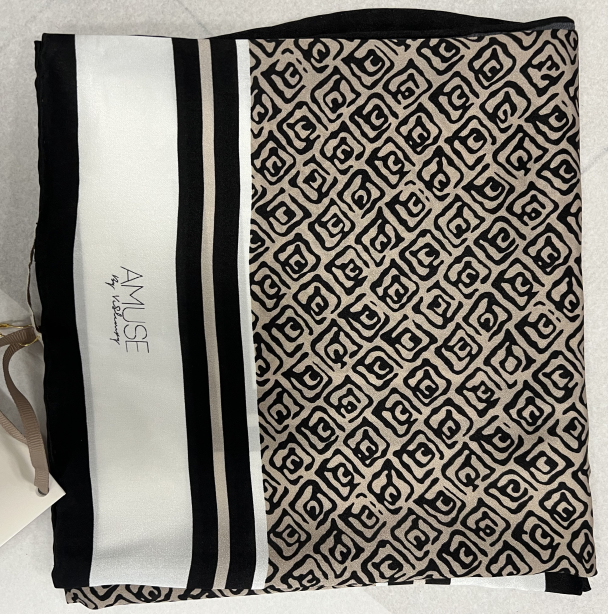 Amuse Eloise silkeskjerf, Champagne/ black - Image 3