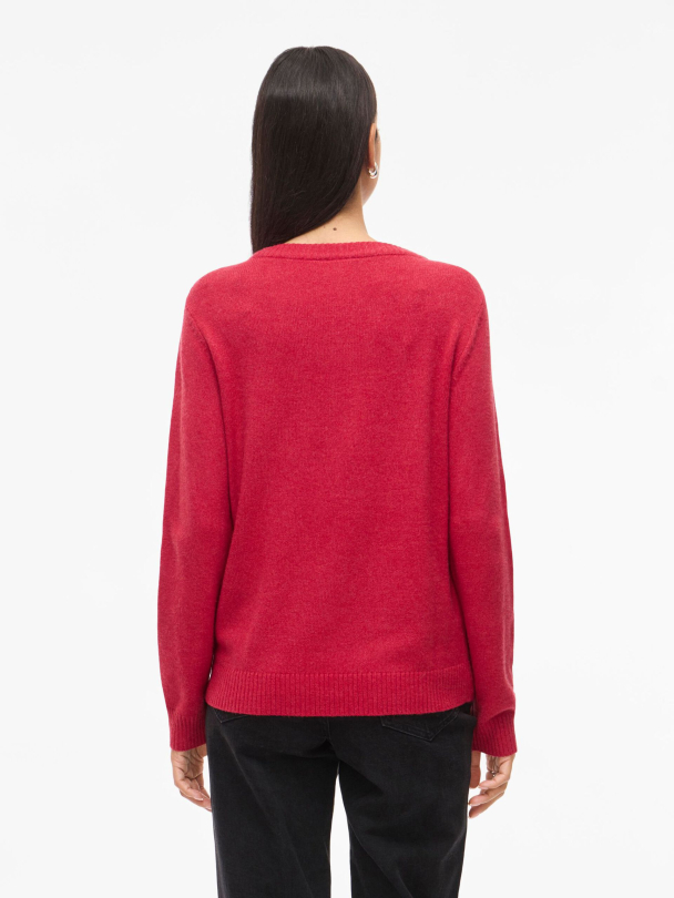 VIRil O-neck knit topp, rød - Image 2