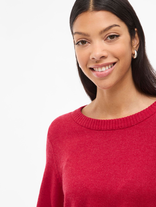 VIRil O-neck knit topp, rød - Image 3
