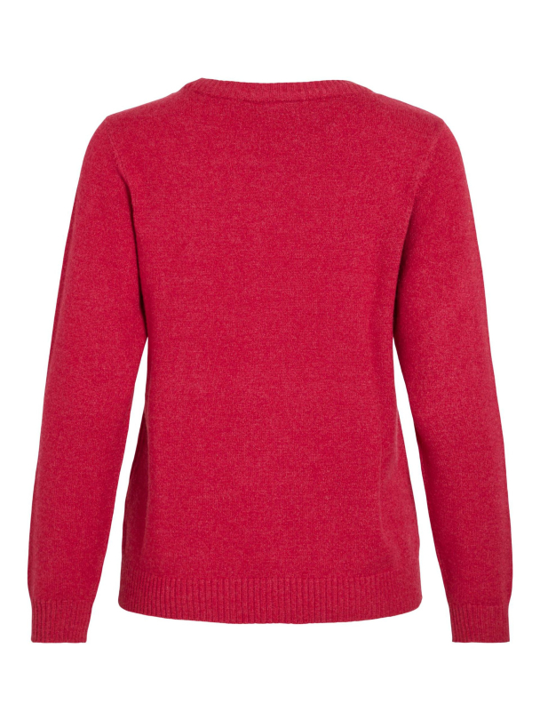 VIRil O-neck knit topp, rød - Image 4