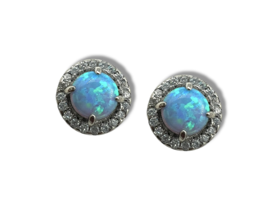 Sølv ørepynt m. turkis opal