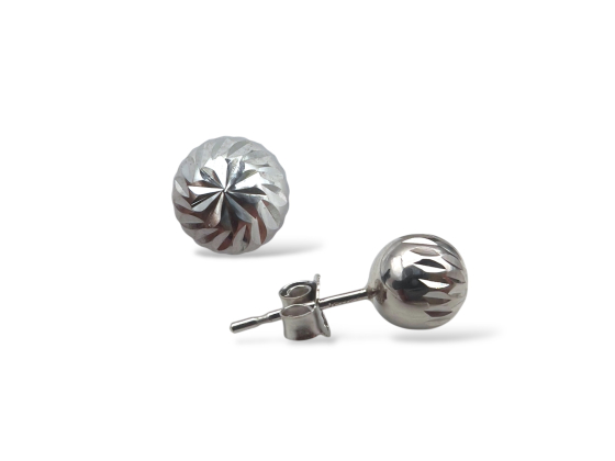 Klosterfoss Vintage - Hvitt gull kule ørepynt 750