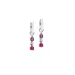 Earrings Wave Cube Flow Silver & Red