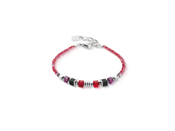 Bracelet Wave Cube Flow Silver & Red
