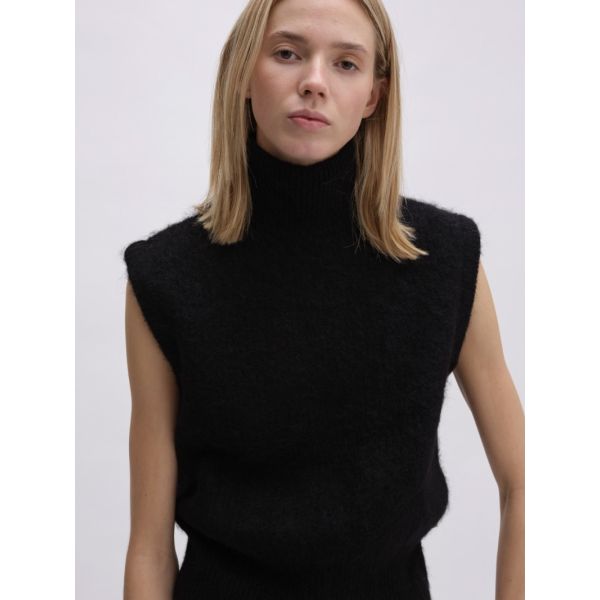 Crew Neck Vest Black