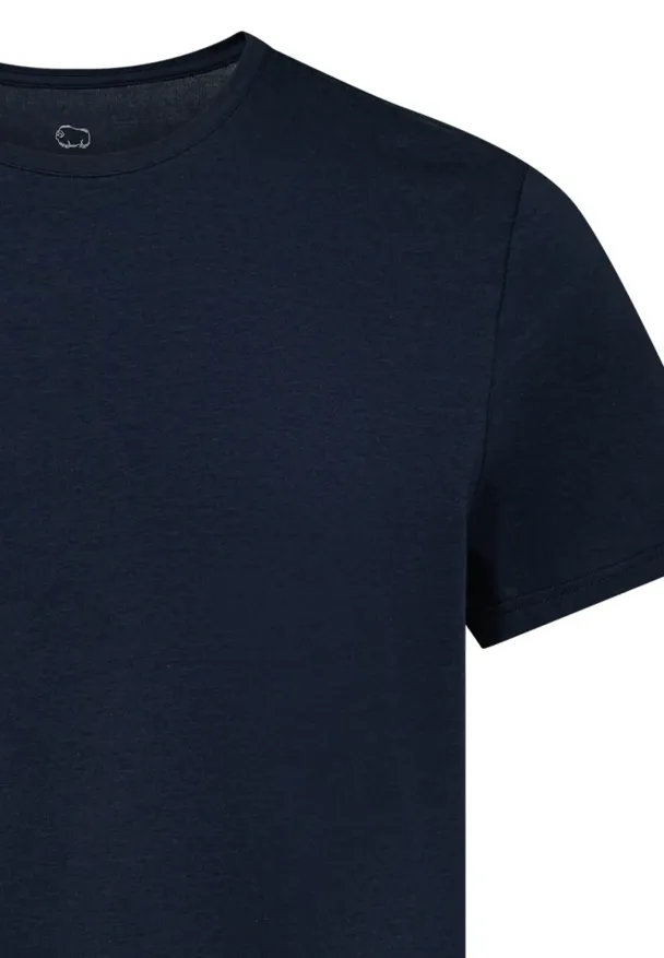 Dovre O-neck t-shirt, navy - Image 3