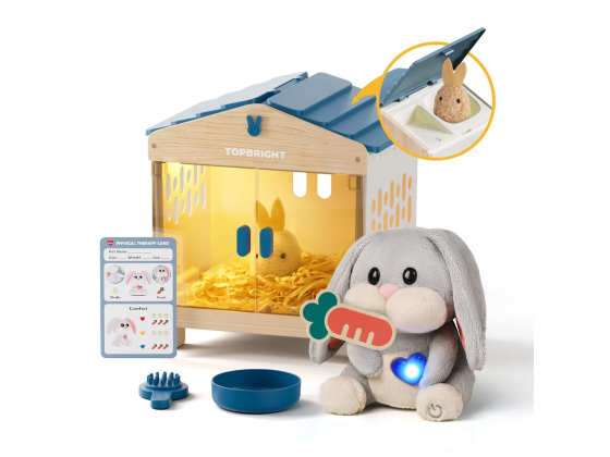 Barnets første kjæledyr - Interaktiv kanin med hus og baby
