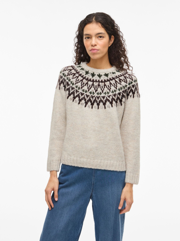 VITui O-neck Jaquard strikket genser - Image 1