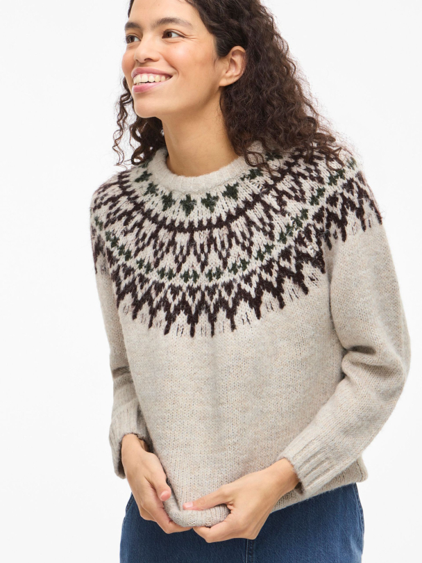 VITui O-neck Jaquard strikket genser - Image 6