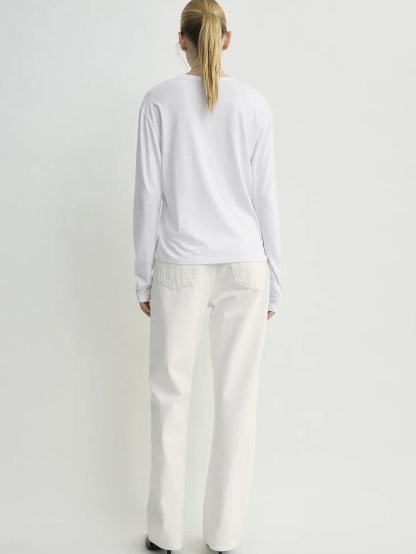 Classic Long-Sleeve Tee White - Image 3