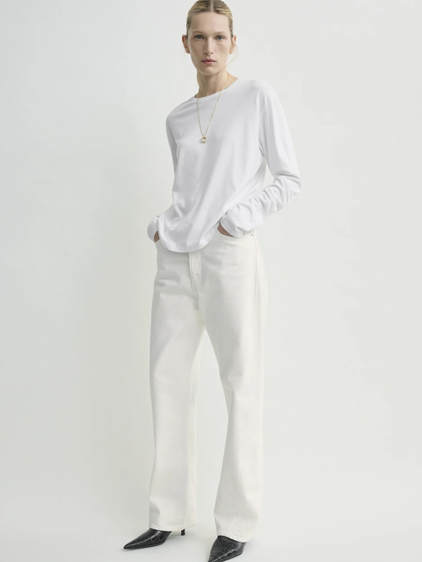 Classic Long-Sleeve Tee White - Image 4
